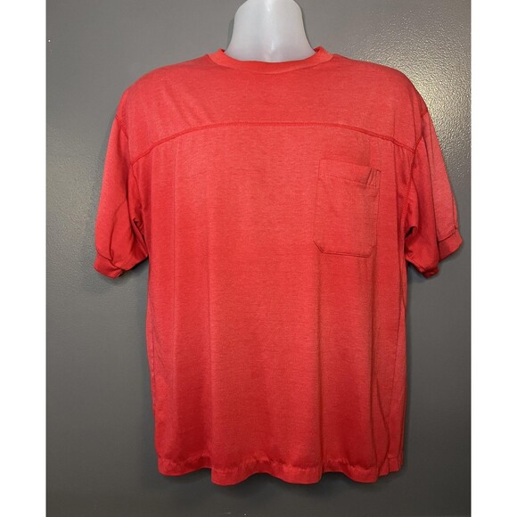 Vintage Jason Daniels Shirt Mens Large Red Pocket Tee Crewneck 80s USA Style - Picture 1 of 7